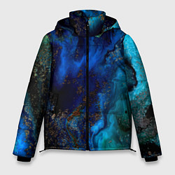 Куртка зимняя мужская Жидкие холодные краски, цвет: 3D-черный