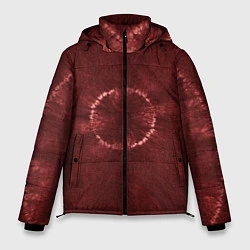 Куртка зимняя мужская Красный круг тай-дай, цвет: 3D-светло-серый