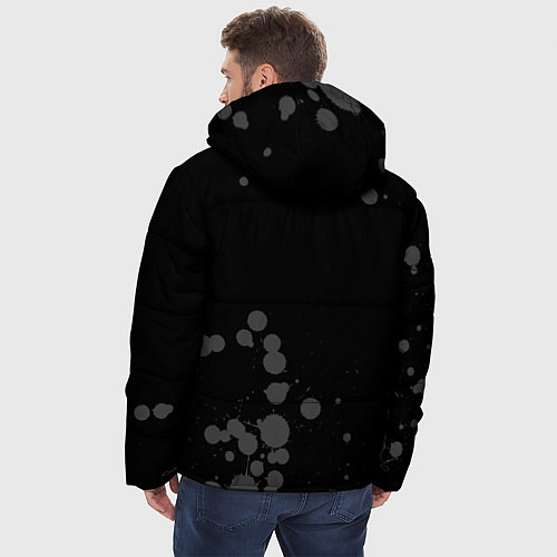 Мужская зимняя куртка Counter Strike glitch на темном фоне: надпись, сим / 3D-Черный – фото 4