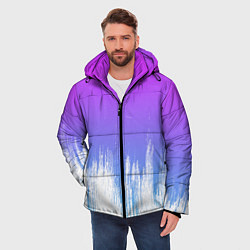 Куртка зимняя мужская Фиолетовый градиент с потертостями, цвет: 3D-светло-серый — фото 2