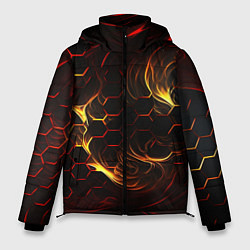 Куртка зимняя мужская Огненные объемные плитки, цвет: 3D-светло-серый