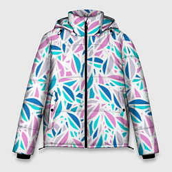Куртка зимняя мужская Абстракция цветные листья, цвет: 3D-светло-серый