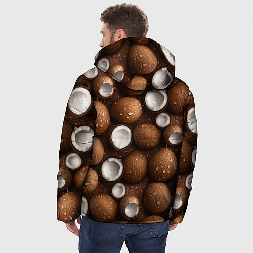 Мужская зимняя куртка Сочная текстура из кокосов / 3D-Черный – фото 4