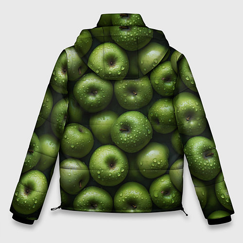 Мужская зимняя куртка Сочная текстура из зеленых яблок / 3D-Светло-серый – фото 2
