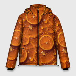 Куртка зимняя мужская Сочная текстура из долек апельсина, цвет: 3D-черный