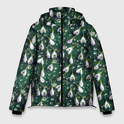 Куртка зимняя мужская Сочная текстура из подснежников, цвет: 3D-светло-серый