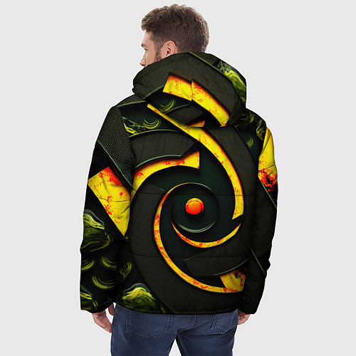 Мужская зимняя куртка Круговорот текстур / 3D-Черный – фото 4