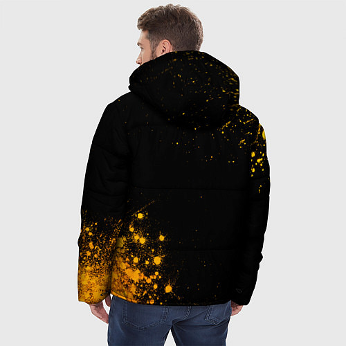 Мужская зимняя куртка Babymetal - gold gradient: надпись, символ / 3D-Черный – фото 4