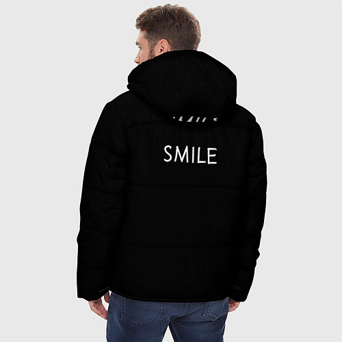 Мужская зимняя куртка Рисунок в стиле граффити Smile / 3D-Черный – фото 4