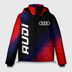 Куртка зимняя мужская Audi красный карбон, цвет: 3D-черный