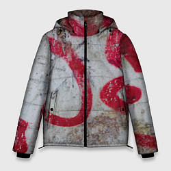 Куртка зимняя мужская Граффити на стене, цвет: 3D-светло-серый