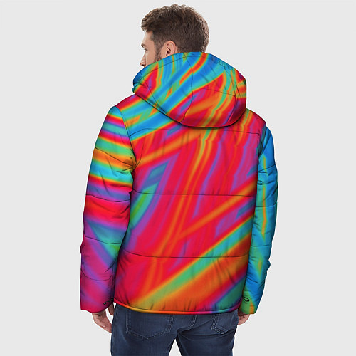 Мужская зимняя куртка Кислотная абстракция / 3D-Черный – фото 4