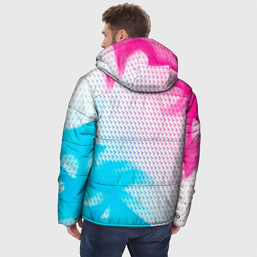Мужская зимняя куртка Zotye neon gradient style: надпись, символ / 3D-Черный – фото 4