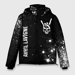 Куртка зимняя мужская Avril Lavigne и рок символ на темном фоне, цвет: 3D-черный