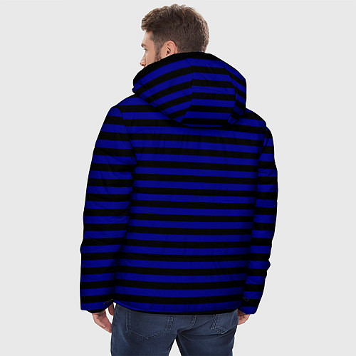 Мужская зимняя куртка Черно-синие полосы / 3D-Черный – фото 4