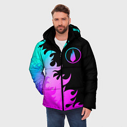 Куртка зимняя мужская Thousand Foot Krutch неоновый огонь, цвет: 3D-черный — фото 2
