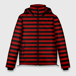 Куртка зимняя мужская Темно-красные полосы, цвет: 3D-черный
