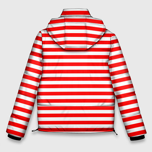 Мужская зимняя куртка Ярко красные полосы / 3D-Красный – фото 2