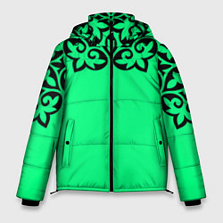 Куртка зимняя мужская Мандала на неоновом кислотном цвете, цвет: 3D-светло-серый