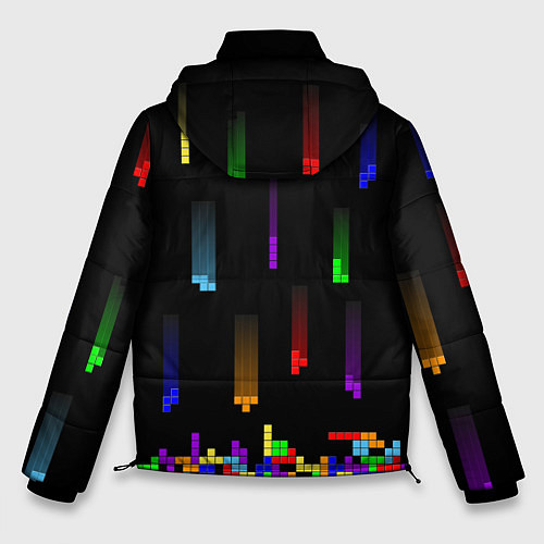 Мужская зимняя куртка Falling blocks tetris / 3D-Красный – фото 2