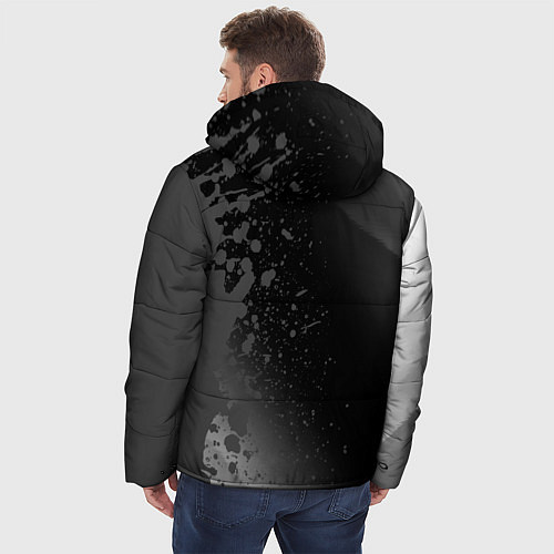 Мужская зимняя куртка Akira glitch на темном фоне: по-вертикали / 3D-Черный – фото 4