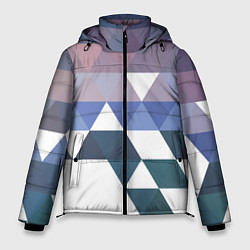 Куртка зимняя мужская Абстрактные разноцветные треугольники в паттерне, цвет: 3D-светло-серый
