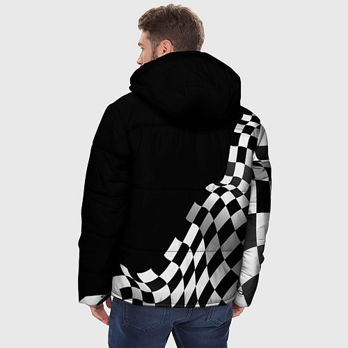 Мужская зимняя куртка Jaguar racing flag / 3D-Черный – фото 4