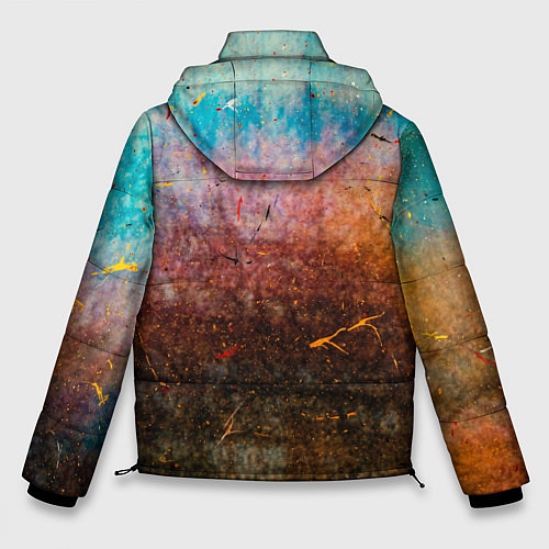 Мужская зимняя куртка Разноцветные тени и краски / 3D-Красный – фото 2
