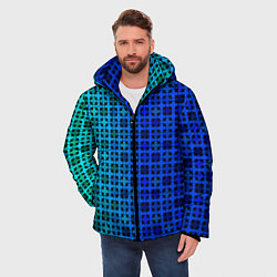 Куртка зимняя мужская Сине-зеленый геометрический узор, цвет: 3D-красный — фото 2
