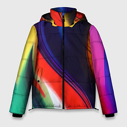 Куртка зимняя мужская Абстракция красок мазками, цвет: 3D-черный