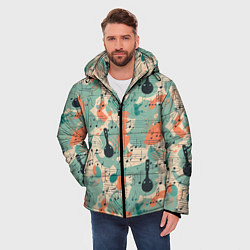Куртка зимняя мужская Музыкальная фантазия, бесшовный узор, цвет: 3D-светло-серый — фото 2