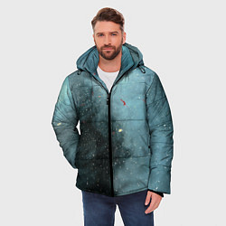 Куртка зимняя мужская Синий дым и остатки красок, цвет: 3D-красный — фото 2