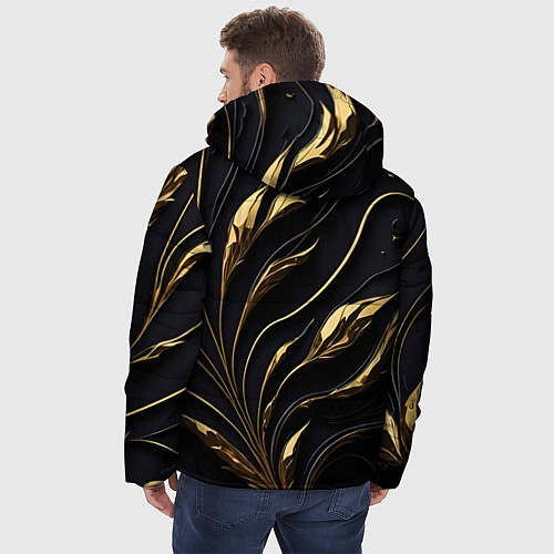 Мужская зимняя куртка Золотой орнамент на черном / 3D-Черный – фото 4