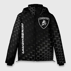 Куртка зимняя мужская Lamborghini карбоновый фон, цвет: 3D-черный