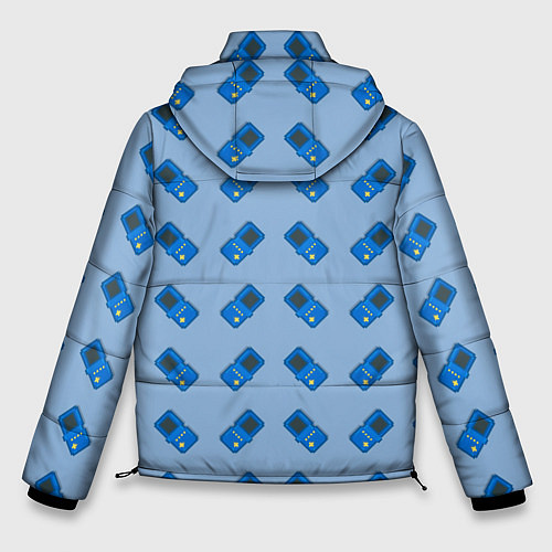 Мужская зимняя куртка Синяя консоль тетрис / 3D-Красный – фото 2