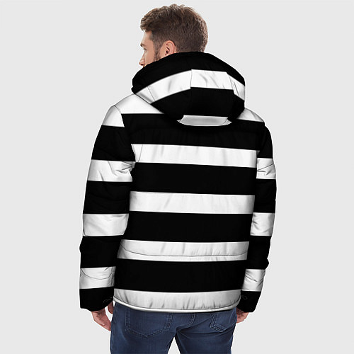 Мужская зимняя куртка Полосатая / 3D-Черный – фото 4