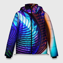 Куртка зимняя мужская Неоновый водоворот, цвет: 3D-черный