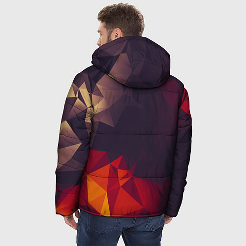 Мужская зимняя куртка Полигональный узор / 3D-Черный – фото 4