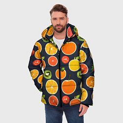 Куртка зимняя мужская Фрукты и ягоды, цвет: 3D-красный — фото 2
