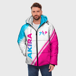 Куртка зимняя мужская Akira neon gradient style: надпись, символ, цвет: 3D-черный — фото 2