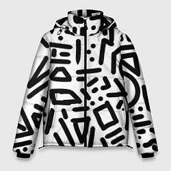 Куртка зимняя мужская Текстура паттерн, цвет: 3D-черный