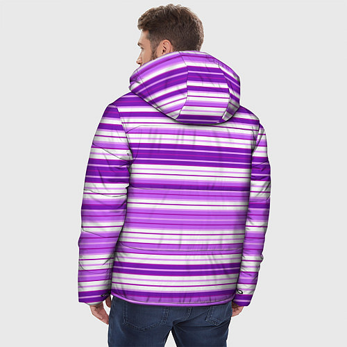 Мужская зимняя куртка Фиолетовые полосы / 3D-Черный – фото 4