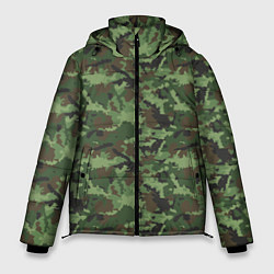 Куртка зимняя мужская Камуфляж зелёный, цвет: 3D-черный