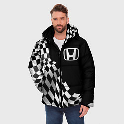 Куртка зимняя мужская Honda racing flag, цвет: 3D-черный — фото 2