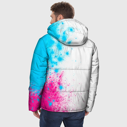 Мужская зимняя куртка Death Stranding neon gradient style: по-вертикали / 3D-Черный – фото 4