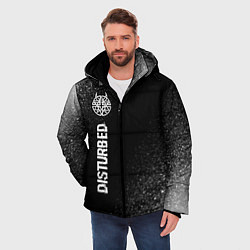 Куртка зимняя мужская Disturbed glitch на темном фоне: по-вертикали, цвет: 3D-черный — фото 2
