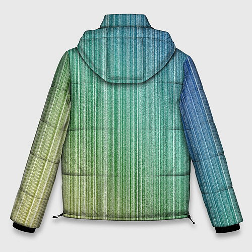 Мужская зимняя куртка Градиент полосы зеленый / 3D-Светло-серый – фото 2