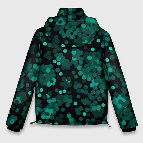 Мужская зимняя куртка Бирюзовые с зеленым конфетти / 3D-Красный – фото 2