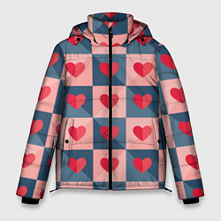 Куртка зимняя мужская Pettern hearts, цвет: 3D-красный