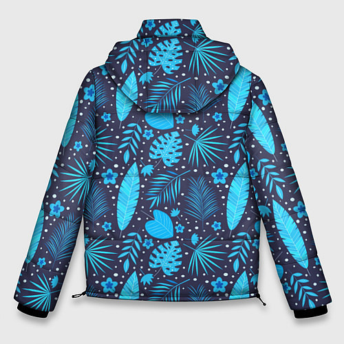 Мужская зимняя куртка Экзотические листья / 3D-Светло-серый – фото 2